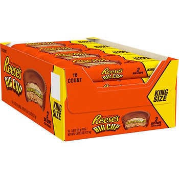REESE'S BIG CUP W/POTATO CHIPS KING SIZE 16CT. BOX.