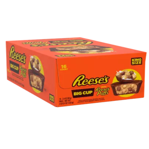 REESE'S BIG CUP W/REESE'S PUFFS KING 16CT. BOX
