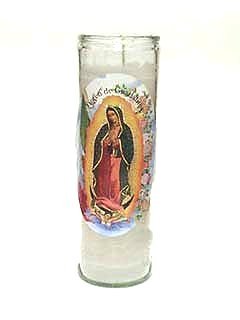 RELIGION CANDLE GUADALUPE WHITE