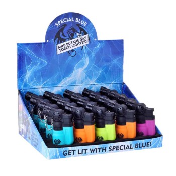 SPECIAL BLUE DUAL MINI RUBBER LIGHTER DISPLAY 20CT.