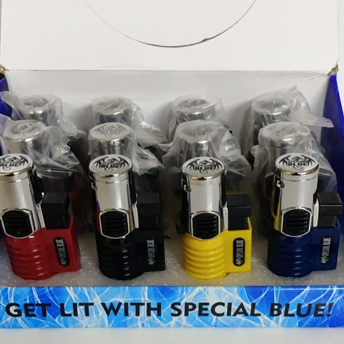 SPECIAL BLUE MOMBA METAL LIGHTER 12CT DISPLAY.