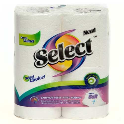 SELECT BATHROOM TISSUE 4/12 ROLL.