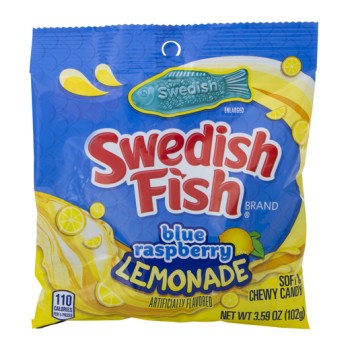 PEG BAG SWEDISH FISH BLUE LEMONADE 3.59OZ. BAG