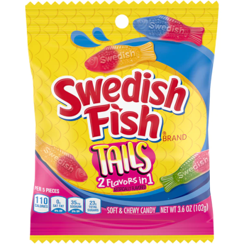 PEG BAG SWEDISH FISH TAILS 3.6OZ. BAG