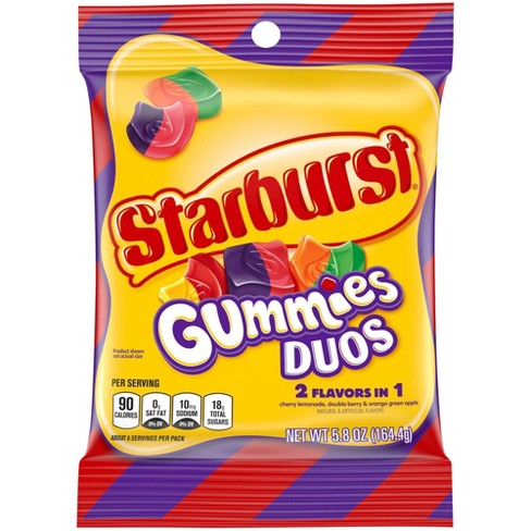 STARBURST GUMMIES DUOS 5.8OZ BAG.