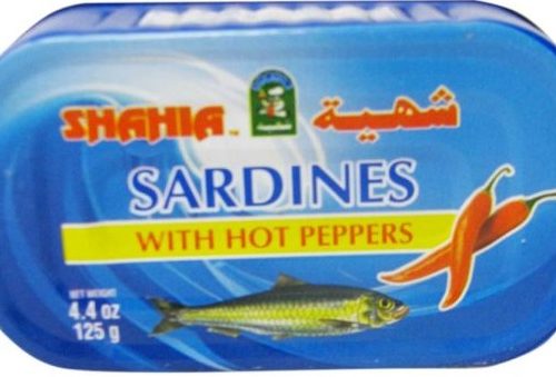 SHAHIA HOT SARDINES W/HOT PEPPERS 125GM