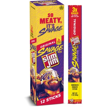 SLIM JIM SAVAGE ORIGINAL 12CT. BOX