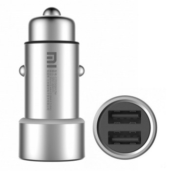 USB CAR CHARGER METALLIC DUAL  5V 2.4A 1CT.