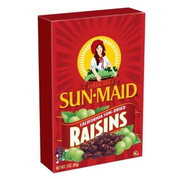 SUN MAID RAISINS 2/1.05OZ. BOX.