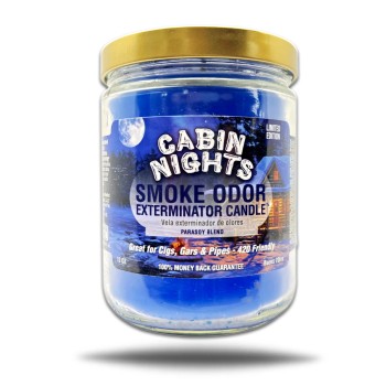 SMOKE ODOR CANDLE CABIN NIGHTS 13OZ JAR -SEASONAL ITEM-