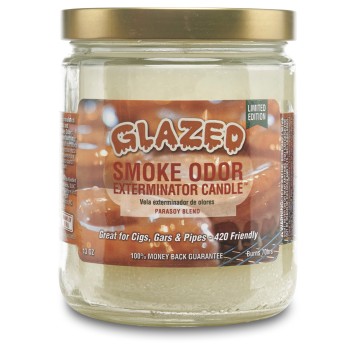 SMOKE ODOR CANDLE GLAZED 13OZ JAR -SEASONAL ITEM-