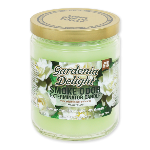 SMOKE ODOR CANDLE GARDENIA DELIGHT 13OZ JAR  -SEASONAL ITEM-