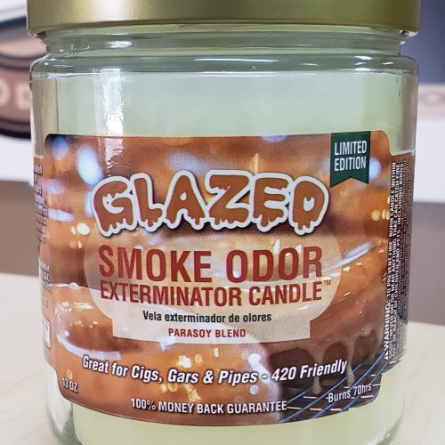 SMOKE ODOR CANDLE GLAZED 13OZ JAR SEASONAL ITEM