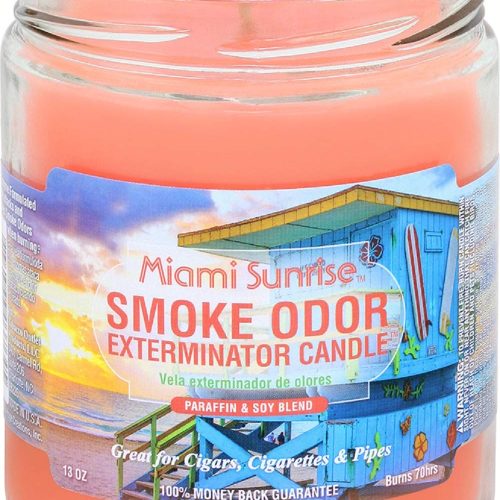 SMOKE ODOR CANDLE MIAMI SUNRISE 13OZ. JAR -SEASONAL ITEM-