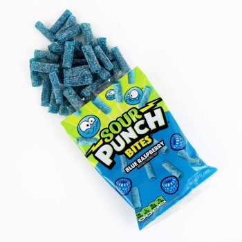 PEG BAGS SOUR PUNCH BITES BLUE RASPBERRY 5OZ.