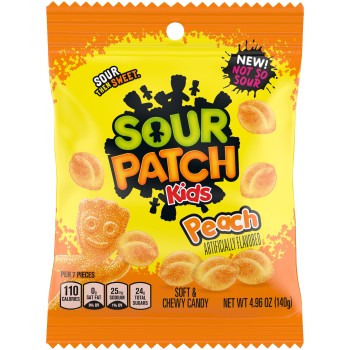 PEG BAGS SOUR PATCH KIDS PEACH 5OZ BAG.