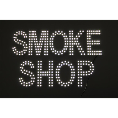SMOKE SHOP L.E.D SIGN WHITE WITH REMOTE CONTROL 1CT.