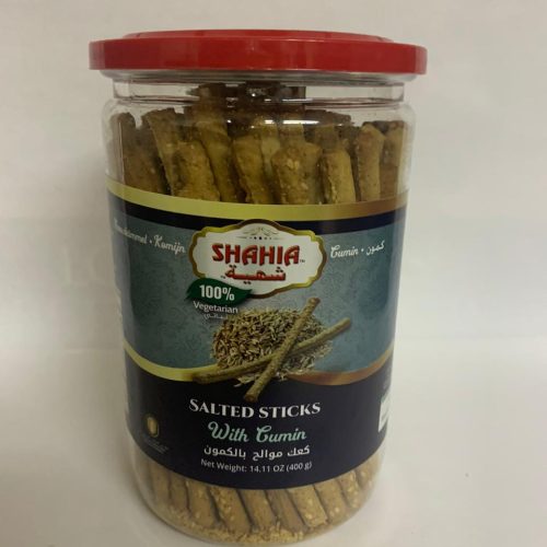 SHAHIA SALTED STICKS-CUMIN 400G. JAR.