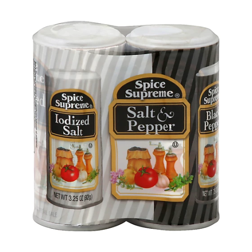 SPICE SUPREME SALT & PEPPER SHAKER 2PK.