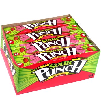 SOUR PUNCH STRAWS STRAWBERRY 24CT. BOX