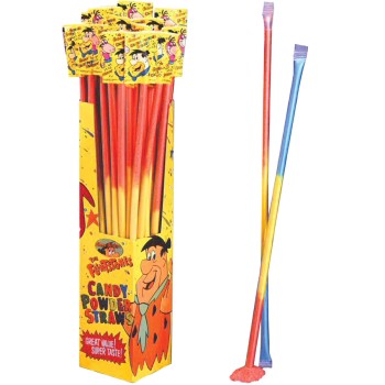 TOY CANDY FLINTSTONES POWDER STRAWS 148CT BOX.