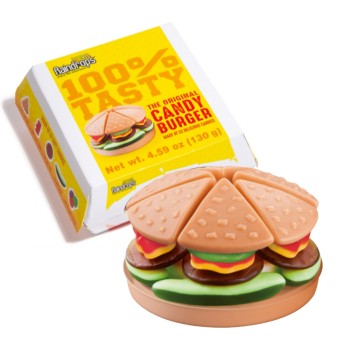 TOY CANDY RAINDROPS GUMMY BURGER 9CT. BOX.