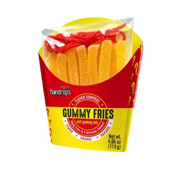 TOY CANDY RAINDROPS LARGE GUMMY FRIES 12CT. BOX