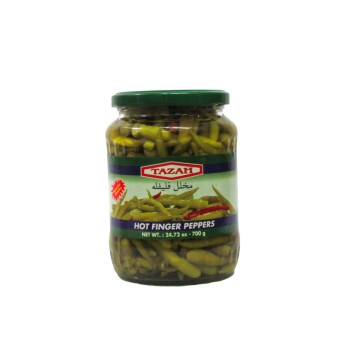TAZAH HOT FINGER PEPPERS 1000GR. JAR.