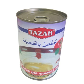 TAZAH HUMMUS TAHINI 400GRM. CAN.