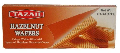 TAZAH HAZELNUT WAFERS 1CT. BOX