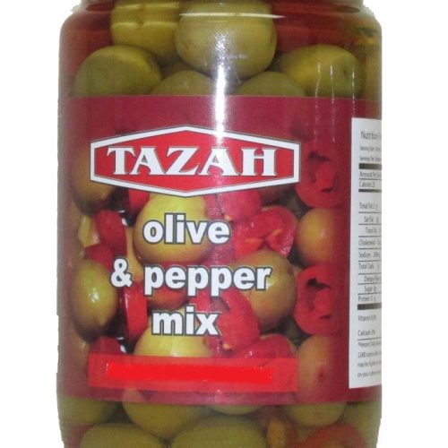 TAZAH OLIVE MANANILLA W/PEPPER 710GRM. JAR.