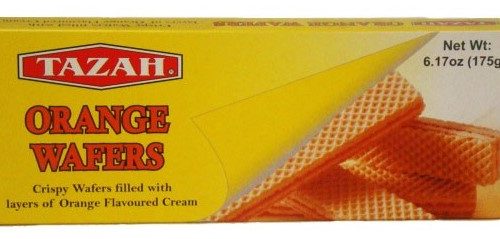 TAZAH ORANGE WAFERS 1CT. BOX