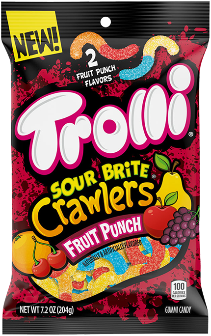 TROLLI SOUR BRITE CRAWLERS FRUIT PUNCH 1CT. BAG