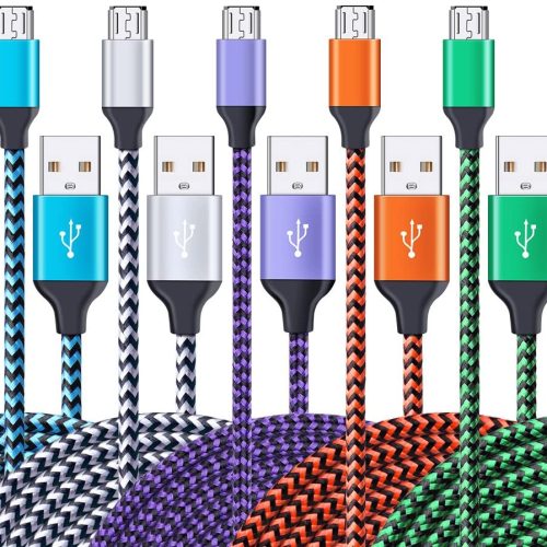 USB MICRO WIRE NYLON 10 FEET ASSORTED COLORS 1CT.