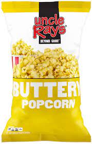 UNCLE RAY'S BUTTERY POPCORN 12/4OZ BAG.