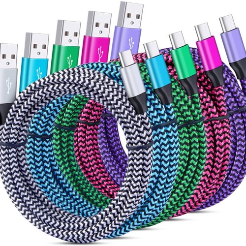 USB TYPE C WIRE NYLON 10 FEET ASSORTED COLORS 1CT.