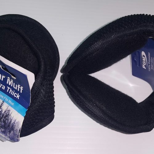 WINTER EAR MUFFS THICK BLACK 12CT.