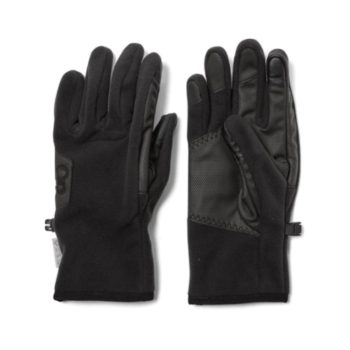 WINTER GLOVES MENS FLEECE LEATHER PALM 12CT. BAG