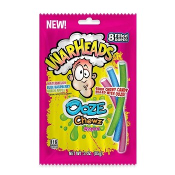 PEG BAGS WARHEADS OOZE CHEWS ROPES 3OZ.