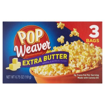 WEAVER POPCORN EXTRA BUTTER 3PK. BOX.