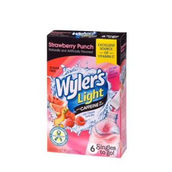 WYLERS SINGLES W/CAFFEINE STRAWBERRY 8CT. BOX