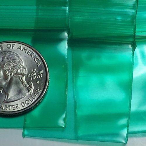 ZIPLOC JEWLERY BAGS GREEN 1 1/4x1 1/4